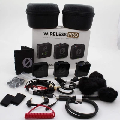 * CAJA ABIERTA BUENA * RODE Wireless PRO 2 personas Sistema de micrófono inalámbrico con clip/ Foto 1 de 4