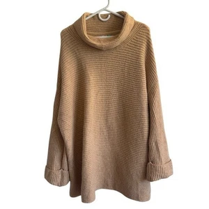 A+ Anthropologie Pilcro Cowl Neck Pullover Tunic Sweater, Tan, Size 1X - Picture 1 of 6