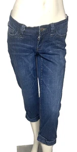 MOTHERHOOD Maternity Denim Low Rise Cuff Leg 5-Pockets Jeans Cropped Pants Sz S - Picture 1 of 7
