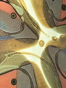 Abstract Design Rhombus shape Serving Platter Signed On Bottom Artist Unknown - Picture 1 of 15