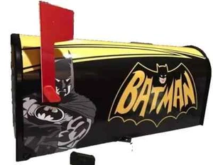 BATMAN CUSTOM MAILBOX~VINYL LAMINATED~NO PAINT~NO FADING~COMIC BOOKS - Picture 1 of 2