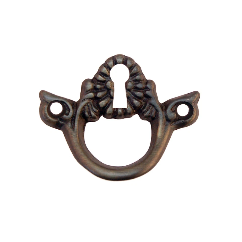 Tampa de buraco de fechadura puxar latão fundido estilo escudo vitoriano antigo puxar furo de chave  - Imagem 1 de 1