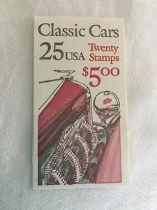 Folleto de estampillas USPS 20 autos clásicos de 25 centavos (Scott 2381-2385 BK164) sellado - Imagen 1 de 5