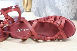 Antelope - Leder Multi-Strap Wedge Sandals - Genna - Bordeaux - EU 38 - Bild 1 von 9