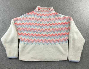Anthropologie Pilcro Selene Knit Sweater XL Nordic Mock Neck Fair Isle Fuzzy - Picture 1 of 6