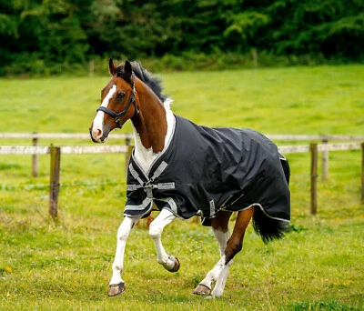 Horseware Amigo Bravo 12 XL Original 0g Regendecke Black/Titanium Grey & Silver - Bild 1 von 4