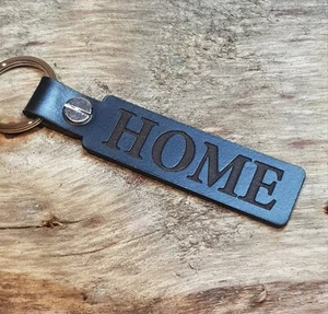 Hogar Cuero Llavero Negro - Imagen 1 de 2