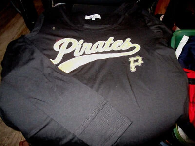 NWT TOUCH ALYSSA MILANO PITTSBURGH PIRATES L/S T SHIRT - BLACK - MEDIUM - Image 1 of 2