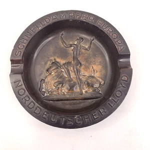 Bakelite Ashtray Norddeutscher Lloyd Line German Ocean Liner SS Europe 1930's - Picture 1 of 3