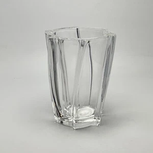 Sevres Crystal Floral Vase Swirl Pattern Clear Glass France 5 7/8 - Picture 1 of 8