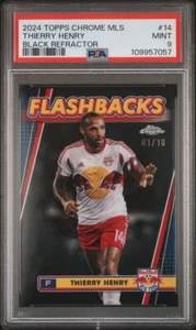 Flashbacks Topps cromados MLS Thierry Henry #14 refractor negro 2024/10 PSA 9 - Imagen 1 de 2