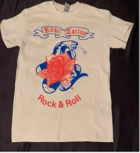 Rose Tattoo _Rock & Roll_ Gift For Fan White Full Size T-Shirt - Picture 1 of 6