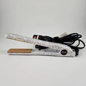 Chi Ceramic Flat Iron 1 inch Sparkle Grey and White Print model GF6501 - Picture 1 of 8