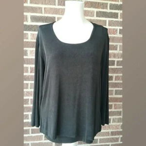 Chicos Black Travelers Top and Tank Set 2 Piece Wrinkle Free Basic Easy Care - Picture 1 of 8