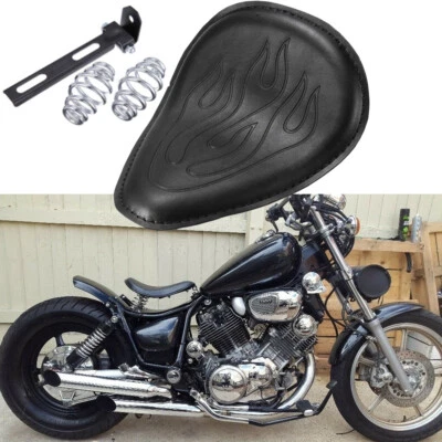 Black Flame Motorcycle Solo Seat Spring For Yamaha Virago XV 1100 750 250 Bobber - Image 1 of 4