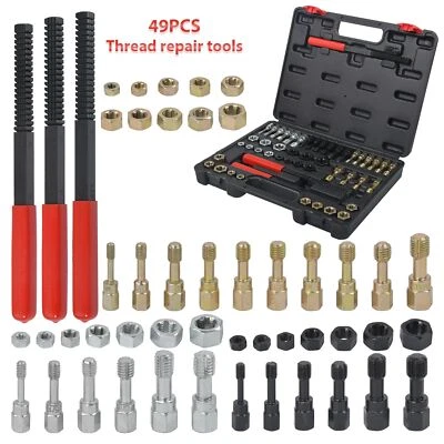 49PCS Thread Repair Chaser Tool UNC UNF Metric Thread Restorer Tap and Die Kit - Image 1 of 4