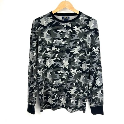 Camisa de pijama térmico tejido gofre POLO Ralph Lauren para hombre talla L gris negro camuflaje Foto 1 de 4