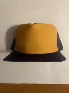 Vtg 80s New Era Snapback Mesh Trucker Hat USA Made Gold  S/M  New Deadstock - Picture 1 of 3