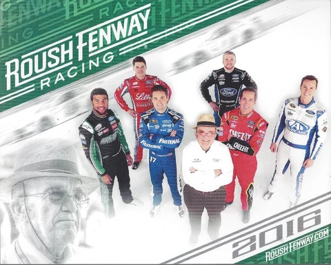 2016 ROUSH FENWAY TEAM "STENHOUSE, BIFFLE, BAYNE, BUESCHER,+ 2" NASCAR POSTCARD Cover