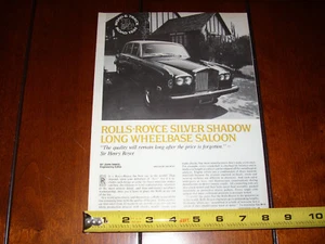 1976 ROLLS ROYCE SILVER SHADOW - ORIGINALARTIKEL - Bild 1 von 3