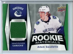 2018-19 Upper Deck Rookie Materials #RMAG Adam Gaudette RC Canucks Senators - Picture 1 of 2