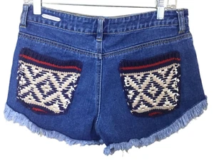 Pantalones Cortos Denim PS Erin Wasson Desgastados Punto Duplicado Bolsillos Traseros 28W - Imagen 1 de 10