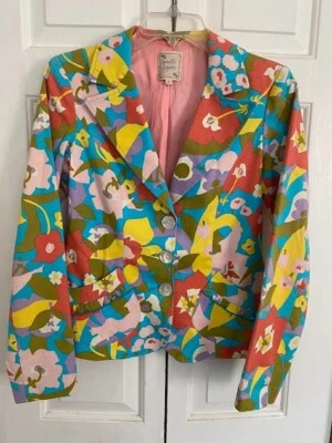 Chaqueta Blazer NANETTE LEPORE Estampado Floral Talla 4 Pequeña Foto 1 de 4