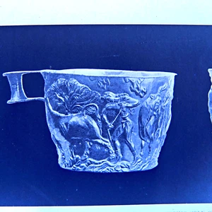 negativo piatto vetro c.1900 TH Vaphio tazze oro 4x5 - Foto 1 di 8