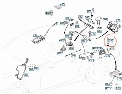 MERCEDES R230 SL ANTENNA ASTA  ANTENNA OEM A2308270001 9744 - Immagine 1 di 4