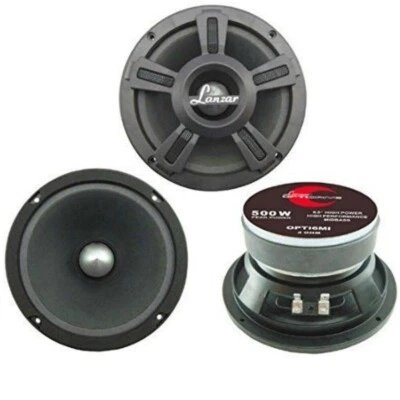 MID WOOFER LANZAR OPTI6MI 500 WATT MAX DA 16,50 CM 165 MM PORTIERE PORTE CAR SPL - Immagine 1 di 4