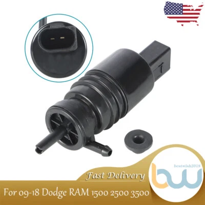 For 09-18 Dodge RAM 1500 2500 3500 68071576AA Windshield Washer Pump W/ GROMMET - Image 1 of 4