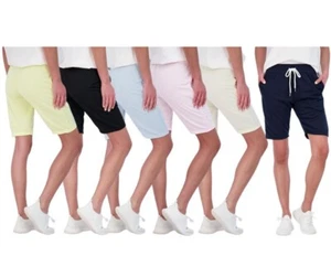 6-Pack: Women's Cotton French Terry Bermuda Shorts With Pockets (S-3XL) - Picture 1 of 2