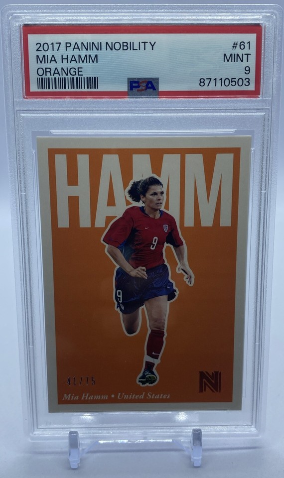 2017 Panini Nobility Mia Hamm Auto USA Ladies Soccer On Card Signs 