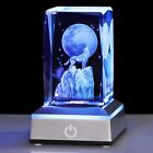 Crystal Wolf Gifts Figurines with Light Base Birthday Christmas Home Decor