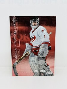1999 ITG Arturs Irbe Be A Player Millennium Signature Series Ruby /1000 #50