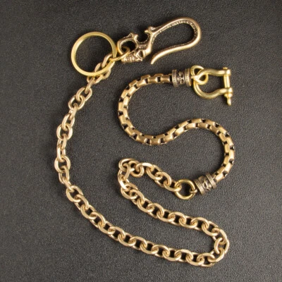 Brass Wallet Key Chain Belt Skull U Hook Clip Bow Shackle Connect Biker Punk - Image 1 of 4