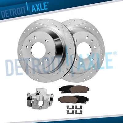 Rear Drilled Rotors Brake Pads Right Caliper for 2002-2009 Trailblazer Envoy SSR - Image 1 of 4