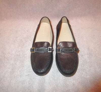 Mocasines de conducción de cuero Geox Palmaria talla 6,5 tejido napa sin cordones planos de oficina Foto 1 de 4