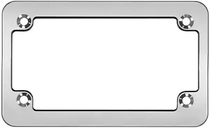 Silver Motorcycle CNC Machined Anodized Aluminum License Plate Frame - Slim Line - Picture 1 of 4