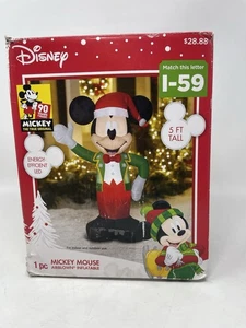Disney 1 Stück Micky Maus luftgeblasen aufblasbar 5 Fuß hoch Rasen Weihnachtsdekoration - Bild 1 von 6