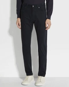 Pantalones de Jean ZEGNA 'Roccia' Elastizados Algodón Teñido Ciudad 5 Bolsillos Azul Marino 34 $790+ NUEVO - Imagen 1 de 18