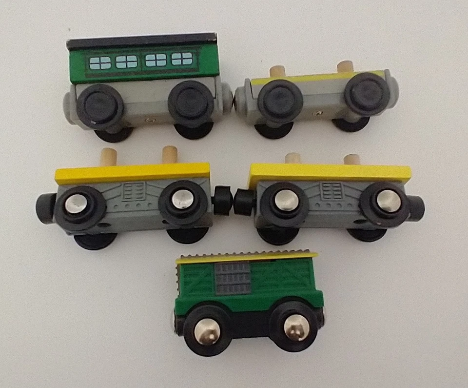 Thomas Wooden Kid крафт поезд лот автобус и грузовые автомобили лот из 5 магнитов - Изображение 1 из 4