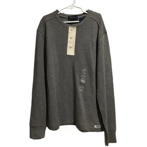 Polo Ralph Lauren Niños Tejido Waffle Henley Camisa Talla M (10-12) Manga Larga Gris - Imagen 1 de 10