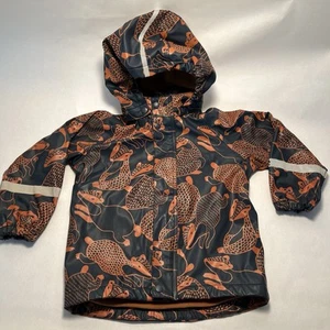 Kids Reima Koski Fleecelined Raincoat 4Y/104cm Forest Critter Pattern Navy Blue - Picture 1 of 6