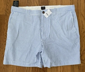 NEW NWT MEN'S J Crew Blue White Seersucker SHORTS 7" INSEAM ~ SIZE 38 - Picture 1 of 4