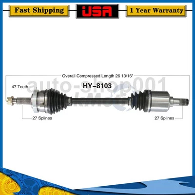 Eje delantero izquierdo CV eje articulado para Hyundai Sonata 2,4 L 2008 2007 2006 Foto 1 de 2