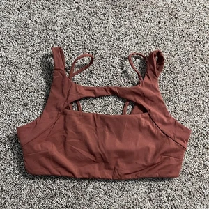 CVG Sports Bra Womens XL Brown Strappy Back Padded Workout Athletic Top - Picture 1 of 5