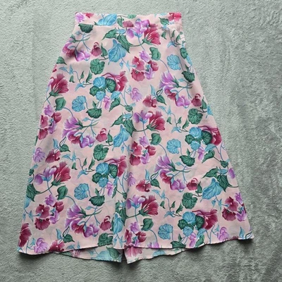 City Girl Vintage 80s Skirt 9 XS Sheer Floral A-Line Cottagecore Fairycore Flowy - Image 1 of 4