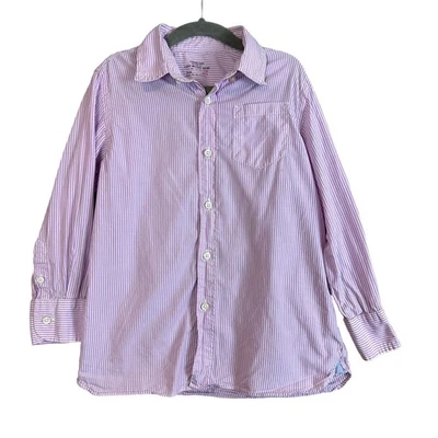 Camisa Crewcuts Púrpura Rayas Ligera Abotonada Niños 4 5 4T 5T Foto 1 de 4