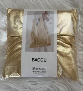 BAGGU STANDARD Metallic GOLD Reusable Shopping Bag 100% Recycled Long-lasting - Picture 1 of 5